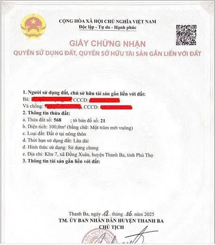 🌟 CHÍNH CHỦ CẦN BÁN LÔ ĐẤT ĐẤU GIÁ TẠI THANH BA 🌟
📍 Vị trí: Khu 7, xã Đồng Xuân, huyện Thanh Ba – băng 1, mặt đường tỉnh lộ 311
📐 Diện tích: 100m² vuông vắn
➡️ Mặt tiền: 5m
💰 Giá bán: có thương lượng cho khách thiện chí
✅ Đất đấu giá, pháp lý rõ ràng