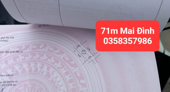Bán đất 71m² full thổ cư ngang 5.5m giá 2.65 tỷ tại Xã Sóc Sơn