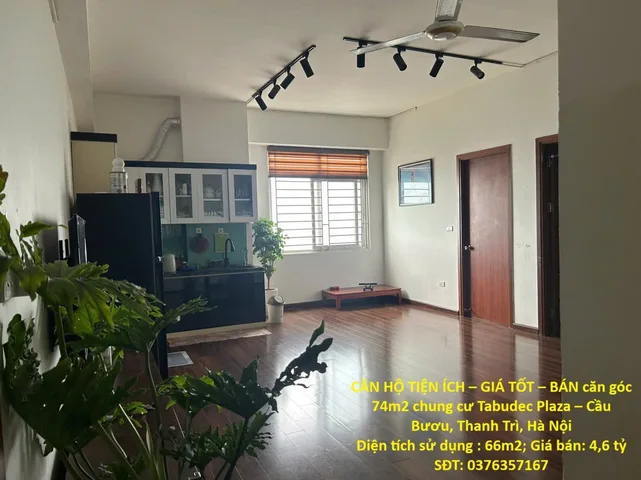 CĂN HỘ TIỆN ÍCH – GIÁ TỐT – BÁN căn góc 74m2 chung cư Tabudec Plaza – Cầu Bươu, Thanh Trì, Hà Nội