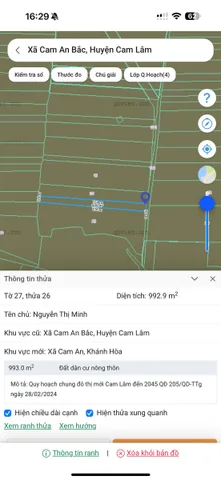 HIỀN LƯƠNG- CAM AN -- 9 X 124 - QUI HOẠCH ĐẤT Ở MỚI --  GIÁ CHỈ 500 TRIỆU