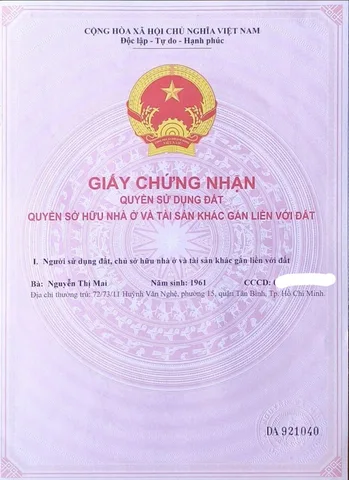CẦN BÁN LÔ ĐẤT FULL THỔ CƯ 65m2.SỔ HỒNG RIÊNG.PHƯỜNG TÂN SƠN .TPHCM