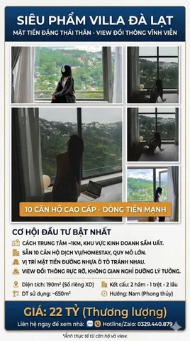 ✅VILLA VEW ĐẸP VĨNH VIỄN ĐỒI THÔNG MẶT TIỀN ĐẶNG THÁI THÂN CÓ 10 CĂN HỘ  ĐÀ LẠT…