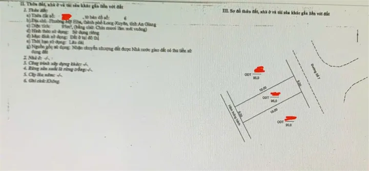 BÁN ĐẤT MẶT TIỀN KINH DOANH – Phường Mỹ Hòa, TP. Long Xuyên, An Giang