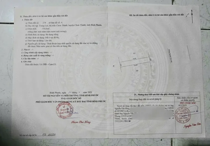 ĐẤT ĐẸP - MẶT TIỀN - Chính Chủ Bán  Lô Đất Nằm Ngay Trung tâm hành chính Chơn Thành