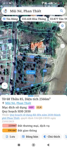 Bán đất 3566m² có sẵn 1150m² thổ cư ngang 70m giá 45 tỷ tại Phường Mũi Né
