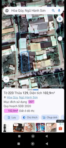 Bán đất 100m² full thổ cư ngang 6m giá 3.6 tỷ tại Đường Mai Đăng Chơn Phường Ngũ Hành Sơn