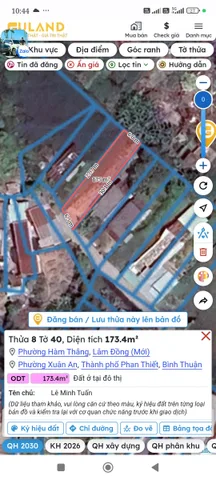 Bán đất 169m² full thổ cư ngang 6m giá 850 triệu tại Phường Hàm Thắng