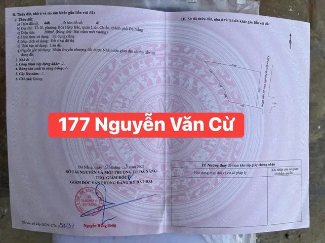 📌📌📌LÀM VIỆC TRỰC TIẾP GIÁ TỐT !!! Bán đất kiệt Nguyễn Văn Cừ, Hòa Hiệp Bắc
