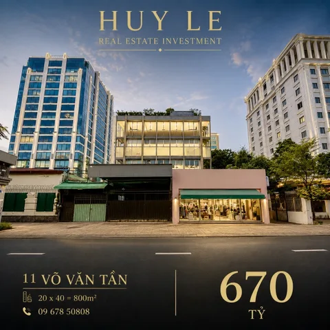 [20 x 40m] bán 800m2 Mặt tiền 11 Võ Văn Tần 670 tỷ