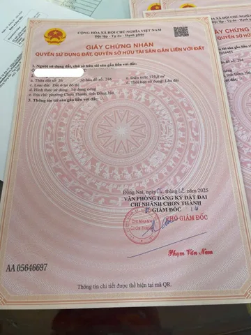 CHÍNH CHỦ Cần Bán Lô Đất Khu tái định cư  Giai đoạn 1 KCN Becamex Chơn Thành, Bình Phước