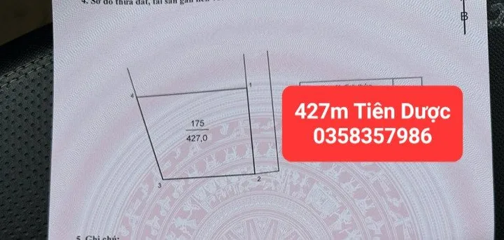 Bán đất 427m² full thổ cư ngang 18.84m giá 11.2 tỷ tại Xã Sóc Sơn