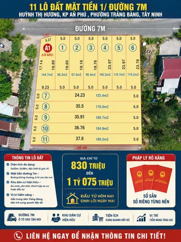 CHỦ NGỘP BÁN ĐẤT 145M2 GIÁ SIÊU RẺ 900TR Đ. AN PHÚ, AN HÒA, TRẢNG BÀNG, TÂY NINH. SỔ HỒNG RIÊNG