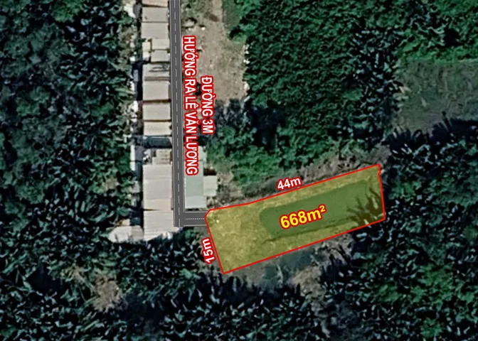 Bán đất làm nhà vườn, 668m² ngang 15m giá 3 tỷ ngay cầu Long Kiển