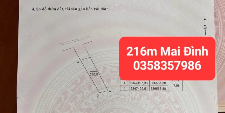 Bán đất 216m² ngang 7.98m giá 480 triệu tại Xã Sóc Sơn