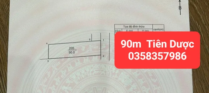 Bán đất 90m² full thổ cư ngang 5m giá 4.2 tỷ tại Xã Sóc Sơn