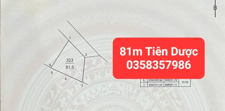 Bán đất 81.5m² full thổ cư ngang 11.28m giá 2.4 tỷ tại Xã Sóc Sơn