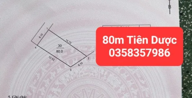 Bán đất 80m² full thổ cư ngang 6.1m giá 2.5 tỷ tại Xã Sóc Sơn