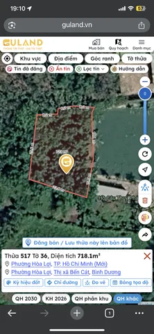 Bán đất 718m² ngang 23m giá 1.68 tỷ tại Phường Hòa Lợi