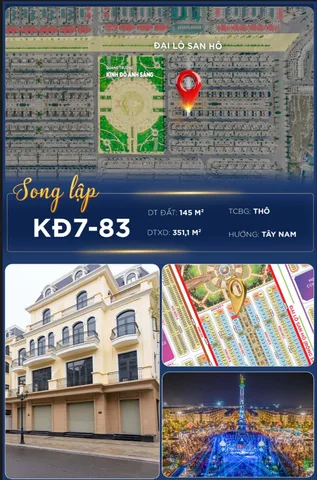 🏡 SONG LẬP PHÂN KHU KINH ĐÔ – VỊ TRÍ ĐẸP, MẶT TIỀN 9M