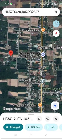 Bán đất 517m² ngang 11m giá 495 triệu tại Xã Tân Biên