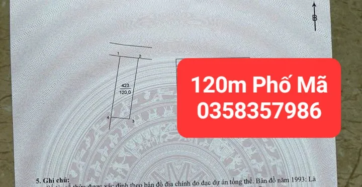 Bán đất 120m² full thổ cư ngang 6m giá 5.5 tỷ tại Xã Sóc Sơn