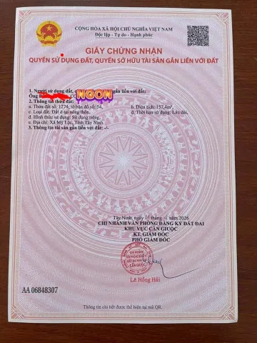 Bán Gấp Đất Thổ Cư, Đối Diện Trường Tiểu Học Phước Lâm 3, DT 157m2, 950 Triệu