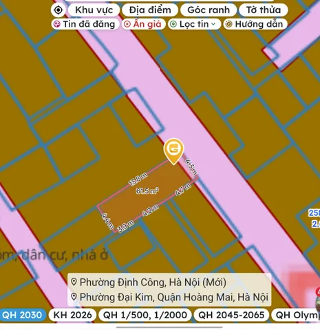 Bán nhà 63m² full thổ cư ngang 5m giá 20.5 tỷ tại Đường Kim Giang Phường Định Công