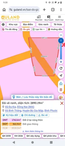 Bán đất 2890m² có sẵn 400m² thổ cư ngang 54m giá 2 tỷ tại Xã Đa Kia