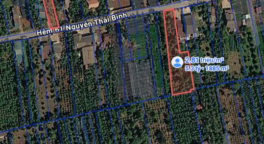 Bán đất 1885m² ngang 11m giá 5.3 tỷ tại Phường Tân Lập