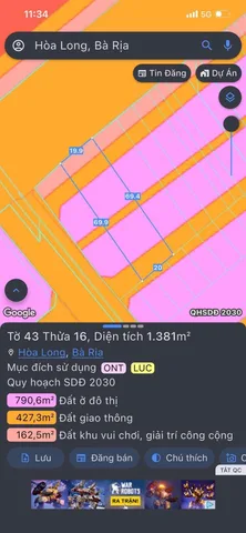 Bán đất mặt tiền Đường Hùng vương (khúc đối diện BCH QS)