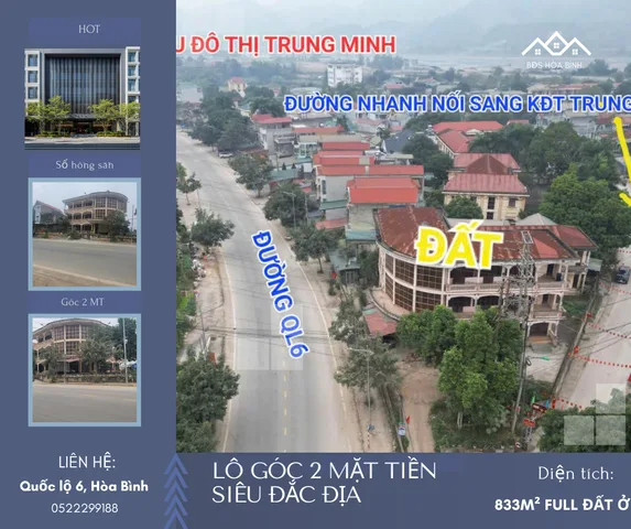 🔥 LÔ GÓC 2 MẶT TIỀN SIÊU ĐẮC ĐỊA
TRUNG TÂM QL6 & CAO TỐC – NGAY KĐT TRUNG MINH & SÂN GOLF HILLTOP
