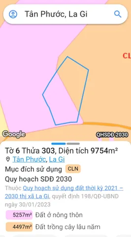 Bán đất 9750m² có sẵn 5200m² thổ cư ngang 120m giá 10.5 tỷ tại Đường Trại Gà Phường Phước Hội