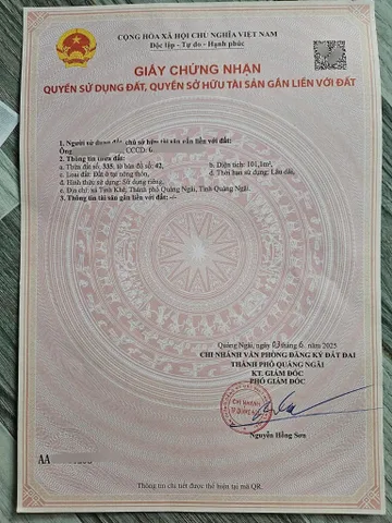 Bán đất 101m² full thổ cư ngang 8m giá 950 triệu tại Xã Tịnh Khê