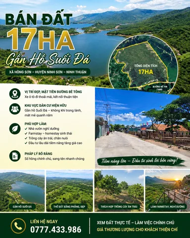BÁN 17 MẪU ĐẤT NHÀ VƯỜN GẦN HỒ SUỐI ĐÁ – XÃ HỒNG SƠN