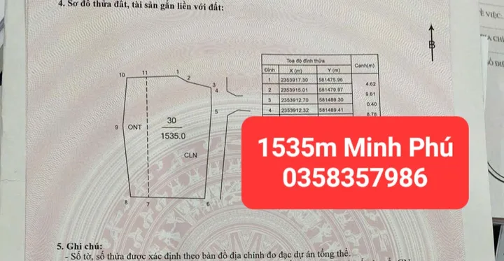 Bán đất 1535m² có sẵn 400m² thổ cư ngang 44.64m giá 20 tỷ tại Xã Kim Anh