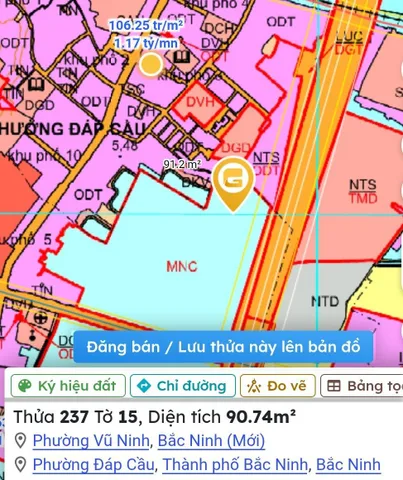 Bán nhà 145m² có sẵn 91m² thổ cư ngang 6,3mm giá 6.5 tỷ tại Phường Vũ Ninh