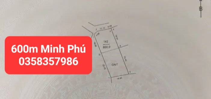 Bán đất 600m² có sẵn 400m² thổ cư ngang 14.65m giá 15.05 tỷ tại Xã Kim Anh