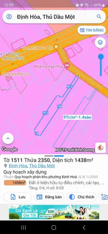 Hơn 1000m2 đất Mt dx076 Định hoà, cách Trần Ngọc Lên 50m (phường Chánh Hiệp,TP.HCM) giá êm