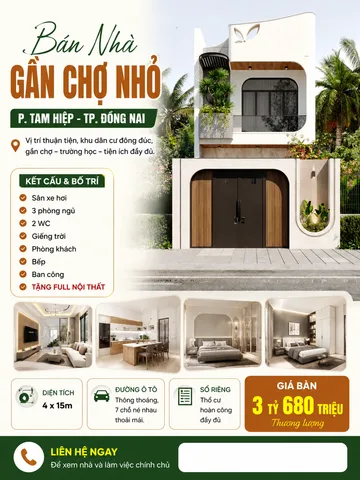 Bán nhà phường Tân Hiệp Cũ. sổ riêng thổ cư, ở kinh doanh, 1 trệt1 lầu, 2PN. DT120m²