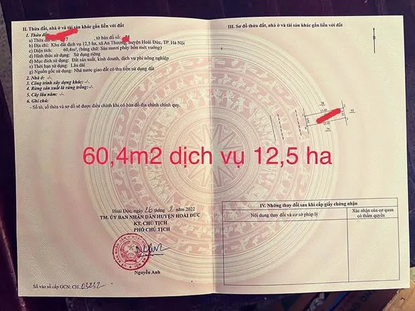 Bán đất 60m² full thổ cư ngang 4m giá 8.8 tỷ tại Đường An Khánh Xã An Khánh