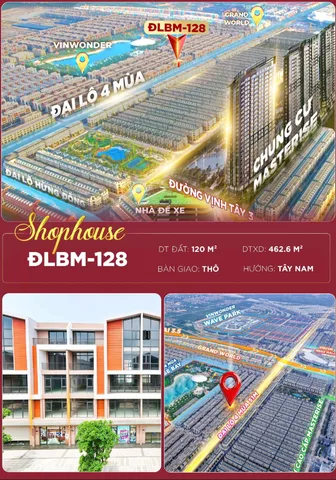 🏬 SHOPHOUSE 120M² – MẶT BẰNG KINH DOANH TIỀM NĂNG VỚI HƠN 460M² XÂY DỰNG