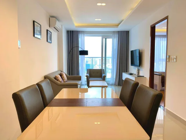 Cho thuê Căn Hộ chung Cư Sky Center , 74m2, 2pn 2wc Full Nội thất Giá 17tr Lh 0933481089