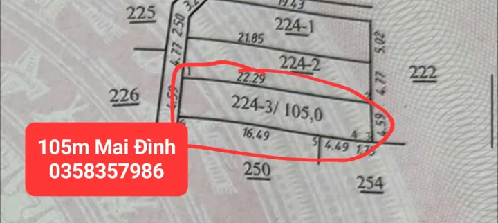 Bán đất 105m² ngang 4.59m giá 2.7 tỷ tại Xã Sóc Sơn