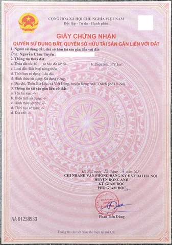 Bán đất tại Gia Lương (Lộc), Việt Hùng, Đông Anh