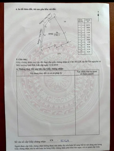 Bân đất Thôn 8-Phường Buôn Ma Thuột. 
Diện tích 2781,1m2 giá 1ty650