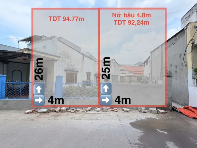 CẦN BÁN 2 LÔ ĐẤT GẦN CHỢ PHÚC HẢI – TP. BIÊN HÒA ( Giá: 3 Tỷ 5 /1 LÔ TL )