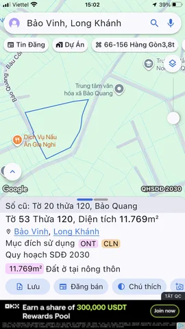 Bán đất 11769m² có sẵn 500m² thổ cư ngang 230m giá 29.45 tỷ tại Đường Hàm Nghi Phường Bảo Vinh