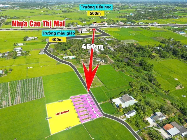 Bán đất 143,3m² full thổ cư ngang 5m giá 529 triệu tại Xã Tân Trụ