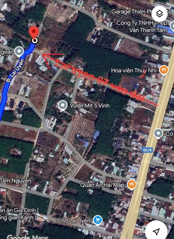 Bán đất 139m² có sẵn 87m² thổ cư ngang 5m giá 795 triệu tại lai uyên kế ql13