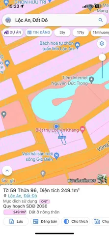 XẢ LỖ GẤP NỀN ĐẤT 249M2 NGAY BIỂN LỘC AN VỚI GIÁ CHỈ TỪ 5TR/M2